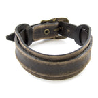 Herren Lederarmband aus Echtleder, verstellbar, Goldmessing-Schließe, handgefertigtes Unikat | WILLYS JEWELLERY