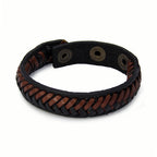 Herren Armband Echt-Leder antiquiert Schwarz-Braun Größen-Verstellbar 180-200 | WILLYS JEWELLERY