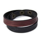 Herren Armband aus Echtleder, zweifarbig – handgefertigt, verstellbar & allergikerfreundlich | WILLYS JEWELLERY