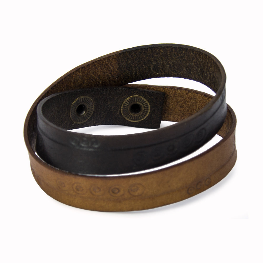 Herren Lederarmband zweifarbig – handgefertigt, verstellbar, Echtleder | WILLYS JEWELLERY
