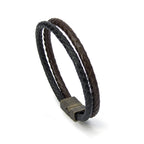 Geflochtenes Herren Lederarmband aus Echtleder mit Magnetverschluss | WILLYS JEWELLERY