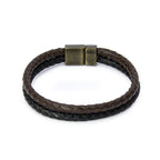 Geflochtenes Herren Lederarmband aus Echtleder mit Magnetverschluss | WILLYS JEWELLERY
