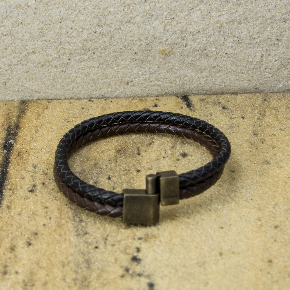 Geflochtenes Herren Lederarmband aus Echtleder mit Magnetverschluss | WILLYS JEWELLERY