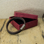 Geflochtenes Herren Lederarmband aus Echtleder mit Magnetverschluss | WILLYS JEWELLERY