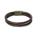 Lederarmband Herren geflochten aus Echtleder mit starkem Magnetverschluss – 10 mm breit | WILLYS JEWELLERY