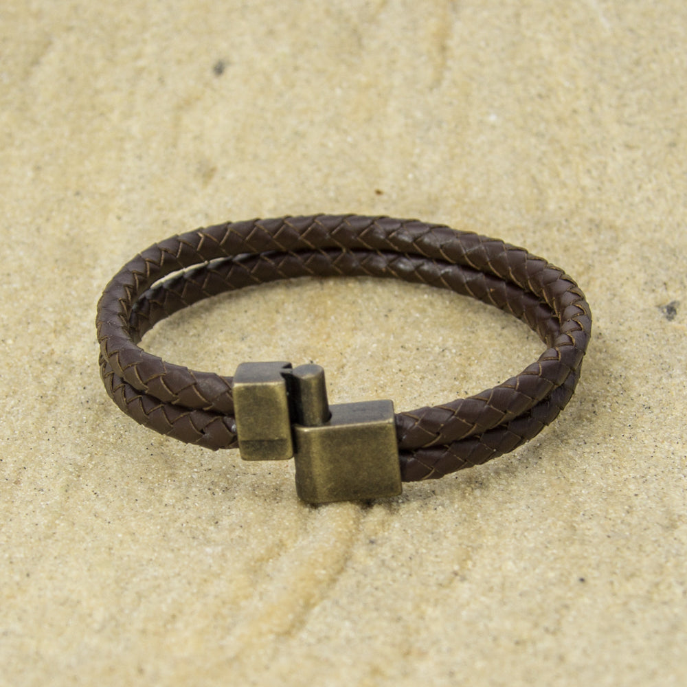 Lederarmband Herren geflochten aus Echtleder mit starkem Magnetverschluss – 10 mm breit | WILLYS JEWELLERY