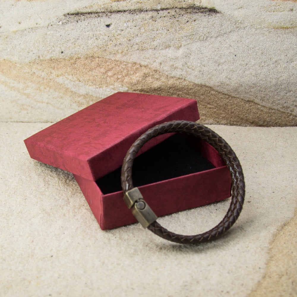 Lederarmband Herren geflochten aus Echtleder mit starkem Magnetverschluss – 10 mm breit | WILLYS JEWELLERY