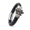 Schwarzes Lederarmband mit feinem Verschluss und magnetischer Verstärkung | WILLYS JEWELLERY