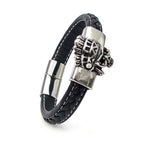 Schwarzes Lederarmband mit feinem Verschluss und magnetischer Verstärkung | WILLYS JEWELLERY