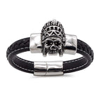 Schwarzes Lederarmband mit feinem Verschluss und magnetischer Verstärkung | WILLYS JEWELLERY