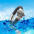 Schwarzes Lederarmband mit feinem Verschluss und magnetischer Verstärkung | WILLYS JEWELLERY