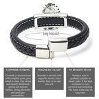 Schwarzes Lederarmband mit feinem Verschluss und magnetischer Verstärkung | WILLYS JEWELLERY