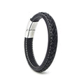 Hochwertiges schwarzes Lederarmband | WILLYS JEWELLERY