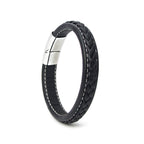 Hochwertiges schwarzes Lederarmband | WILLYS JEWELLERY