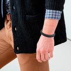 Hochwertiges schwarzes Lederarmband | WILLYS JEWELLERY