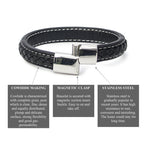 Hochwertiges schwarzes Lederarmband | WILLYS JEWELLERY