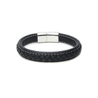 Hochwertiges schwarzes Lederarmband | WILLYS JEWELLERY