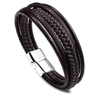 Hochwertiges mehrreihiges Armband aus braunem Leder – gefertigt für besondere Persönlichkeiten | WILLYS JEWELLERY
