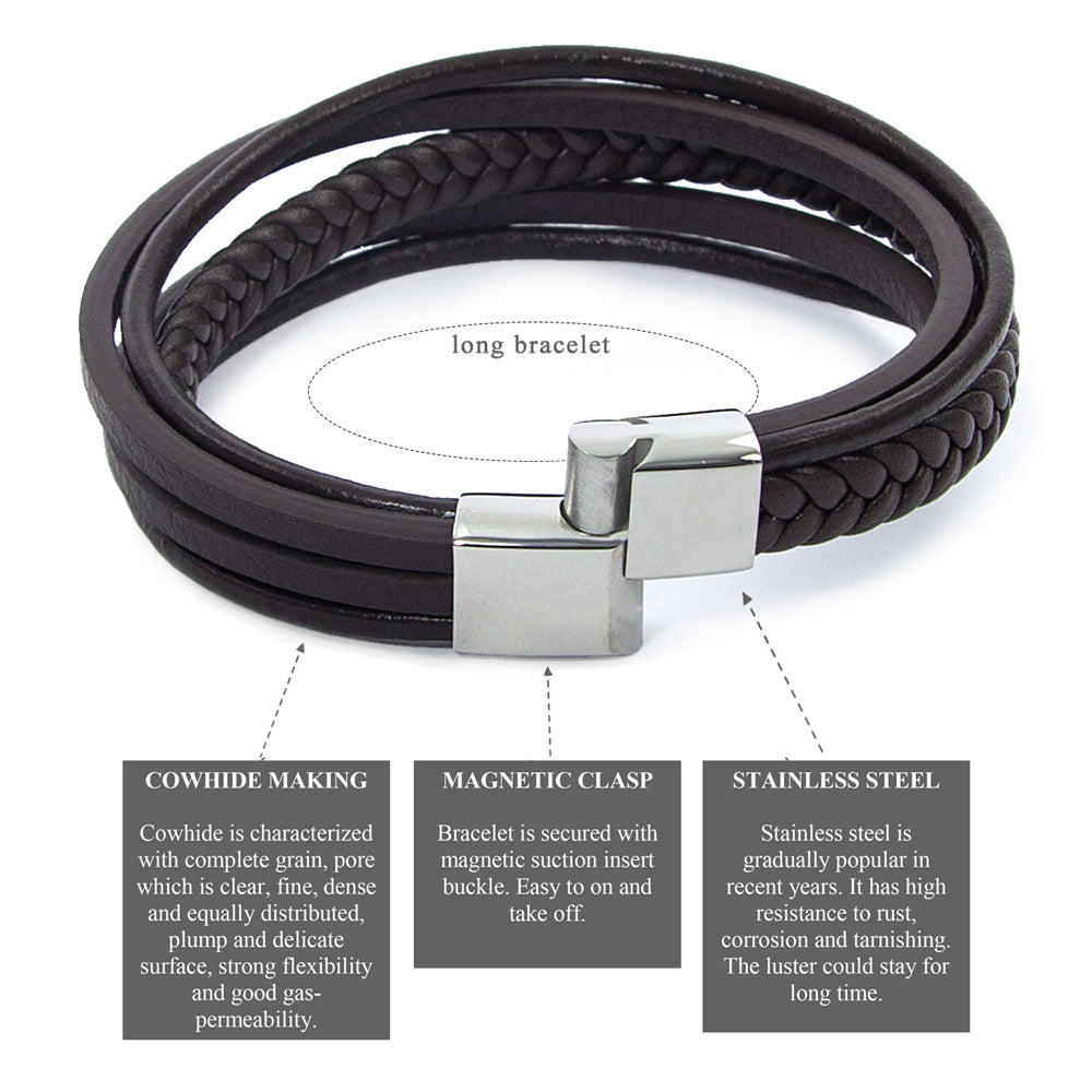 Hochwertiges mehrreihiges Armband aus braunem Leder – gefertigt für besondere Persönlichkeiten | WILLYS JEWELLERY