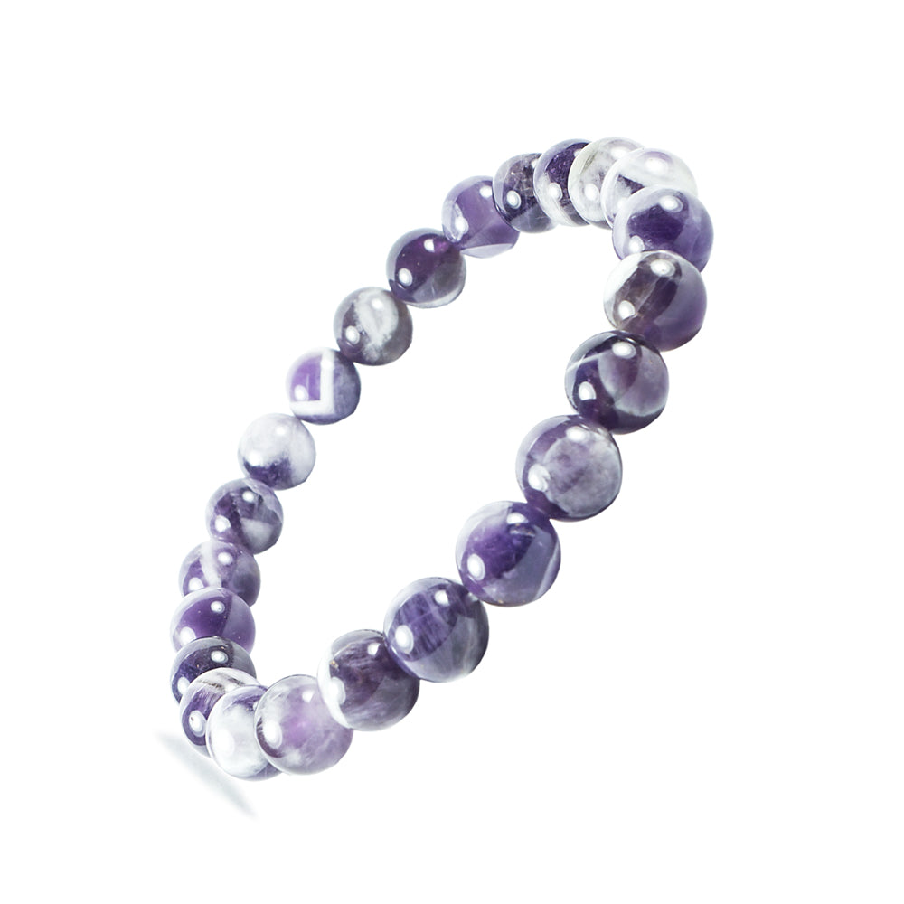 Amethyst-Armband, ein Stein des Mutes in atemberaubender lila-weißer Eleganz
