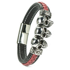 In Deutschland hergestelltes schwarzes und rotes Lederarmband – unvergleichliche Qualität und Stil | WILLYS JEWELLERY