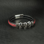 In Deutschland hergestelltes schwarzes und rotes Lederarmband – unvergleichliche Qualität und Stil | WILLYS JEWELLERY