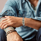 Elegantes schwarzes und blaues Lederarmband: Hochwertiges, benutzerfreundliches Design | WILLYS JEWELLERY