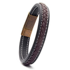 Geflochtenes Echtlederarmband in Braun und Schwarz | WILLYS JEWELLERY