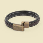 Geflochtenes Echtlederarmband in Braun und Schwarz | WILLYS JEWELLERY