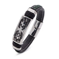 Olivgrünes Herrenarmband aus Leder und Edelstahl – ein stilvolles Statement-Stück | WILLYS JEWELLERY