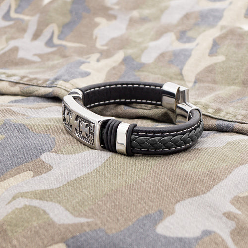 Anspruchsvolles Herrenarmband aus Leder und Edelstahl – das perfekte i-Tüpfelchen für Ihren Stil | WILLYS JEWELLERY