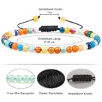 Armband aus Chakra-Naturstein-Perlen mit Verstellbarer Knoten | WILLYS JEWELLERY