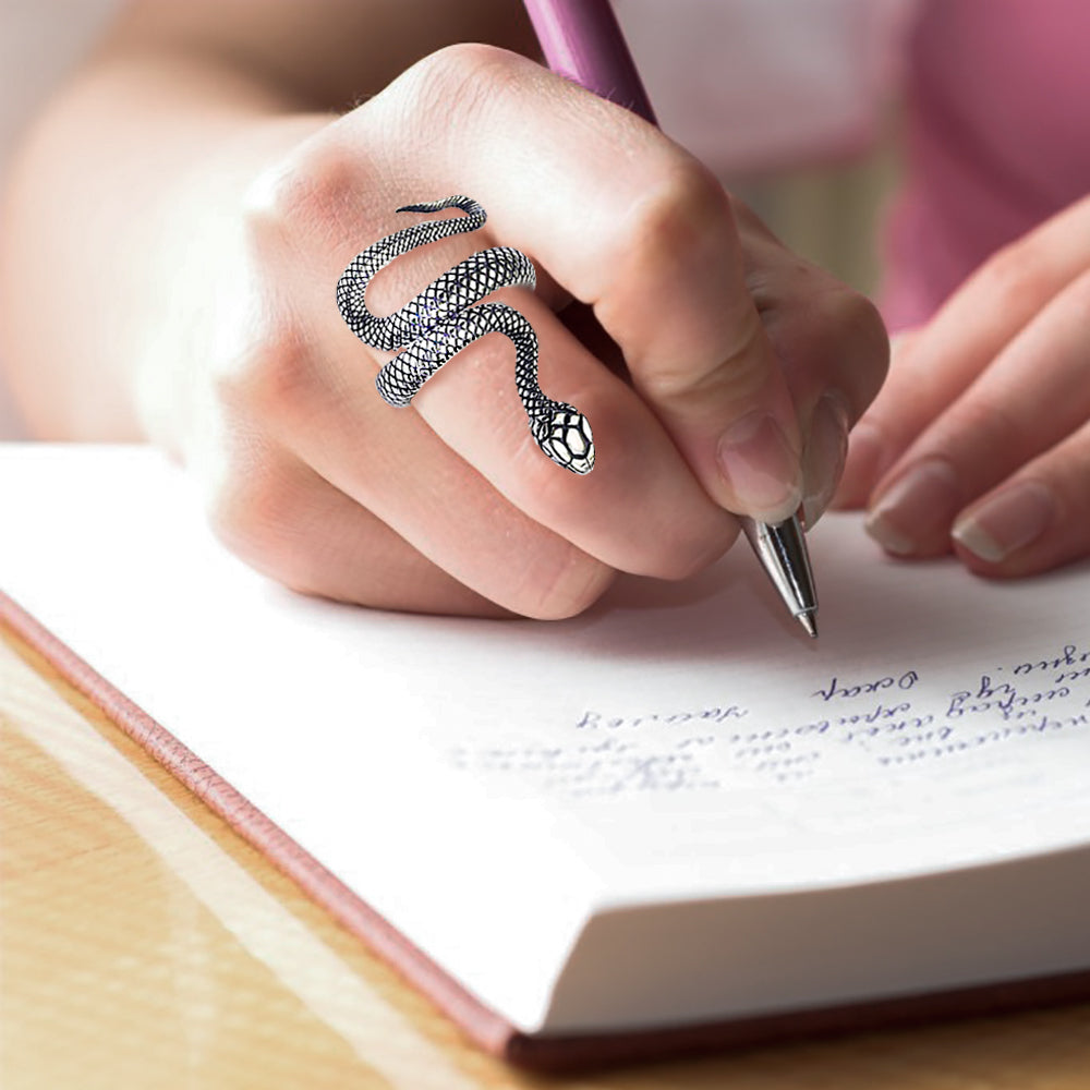 Schlangenring aus 925er Sterling Silber – Antikes orientalisches Design, Geschenk für Damen | WILLYS JEWELLERY