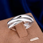 Eleganter Wickelring aus 925 Sterling Silber – 3 bewegliche Ringe, massiv, glänzend & antiallergisch | WILLYS JEWELLERY
