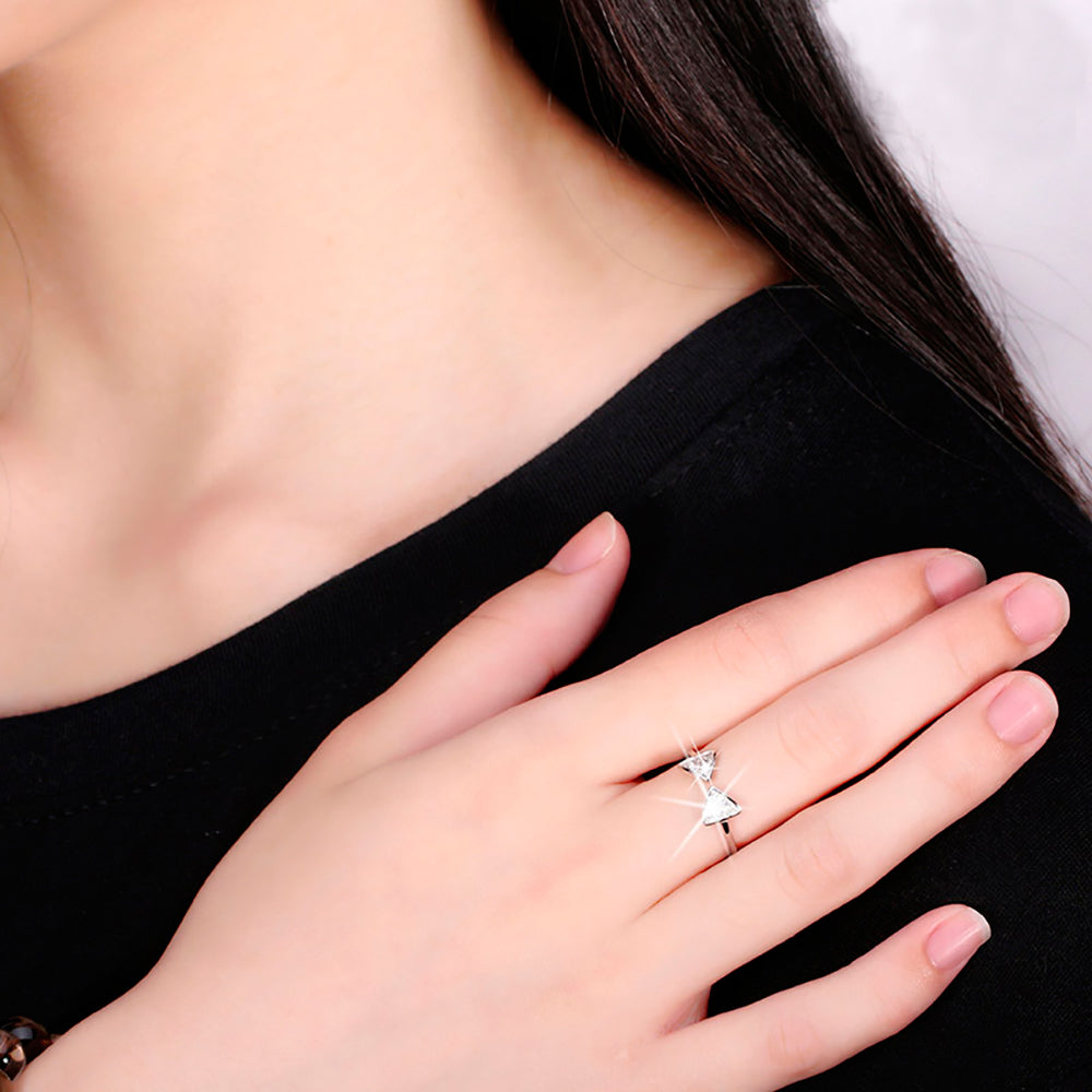 Eleganter 925 Sterling Silber Ring mit 3A Zirkonia – Damen Schmuck, Verlobungsring, Geschenkidee | WILLYS JEWELLERY