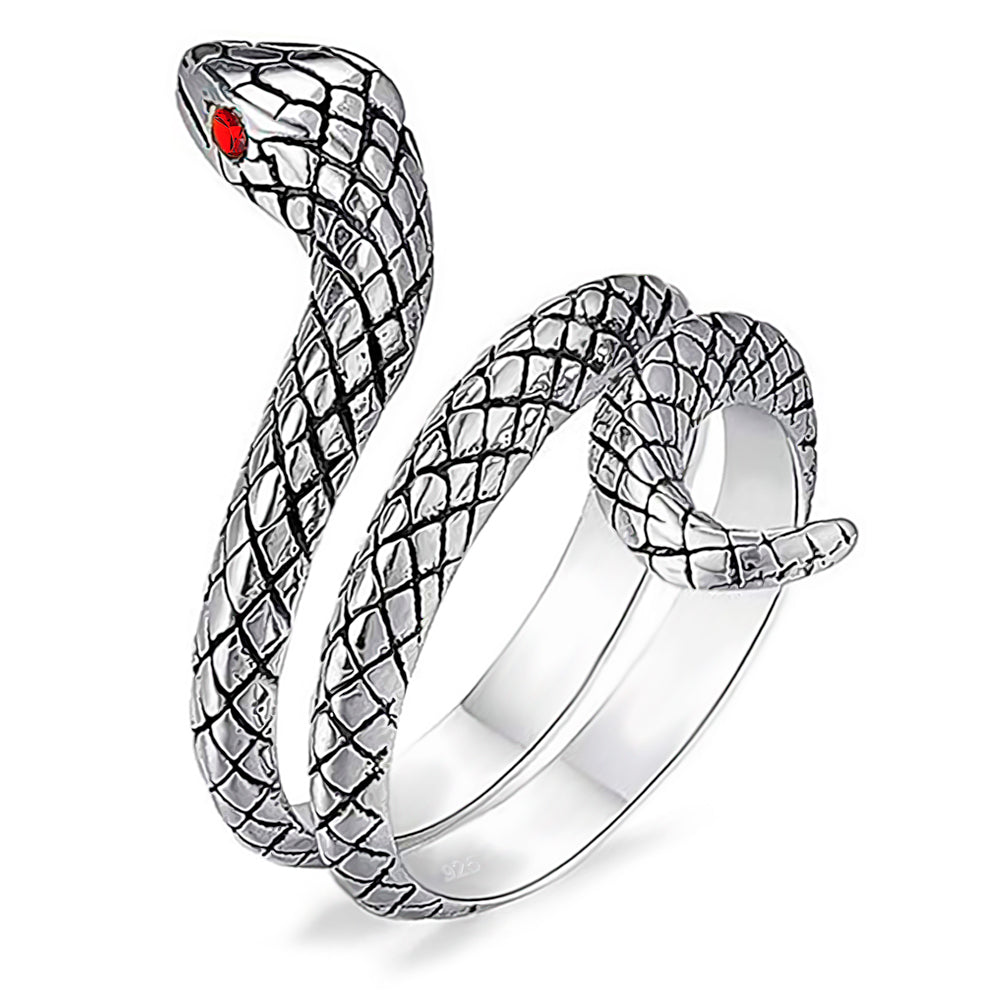 Eleganter Schlangenring aus 925er Sterlingsilber ein schlangenförmiger Stil | WILLYS JEWELLERY