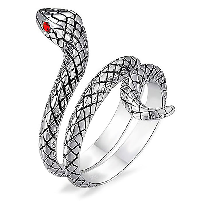 Eleganter Schlangenring aus 925er Sterlingsilber ein schlangenförmiger Stil | WILLYS JEWELLERY