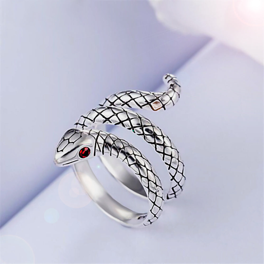 Eleganter Schlangenring aus 925er Sterlingsilber ein schlangenförmiger Stil | WILLYS JEWELLERY