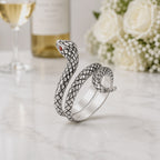 Eleganter Schlangenring aus 925er Sterlingsilber ein schlangenförmiger Stil | WILLYS JEWELLERY