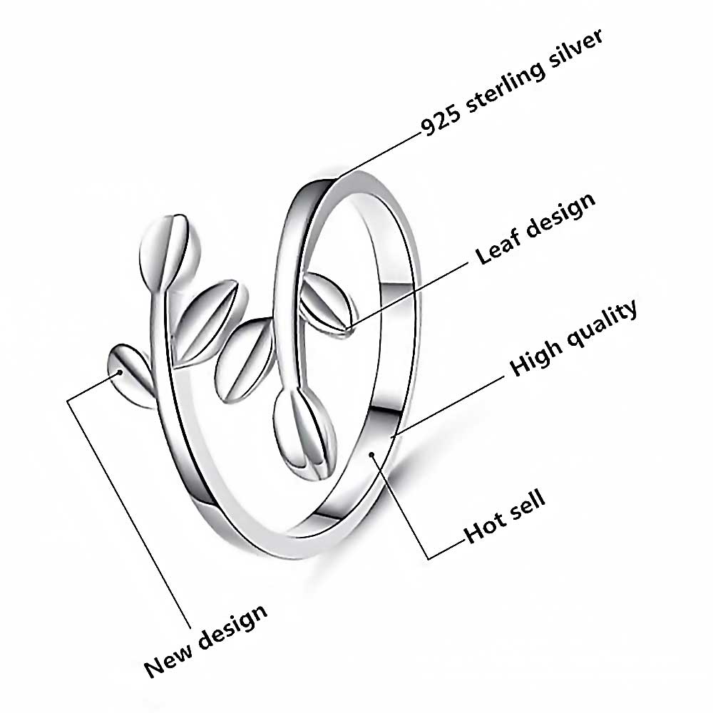 Eleganter Lorbeerkranz-Ring aus 925 Sterling Silber – Symbol für Stärke, Stil & Erfolg für Damen | WILLYS JEWELLERY