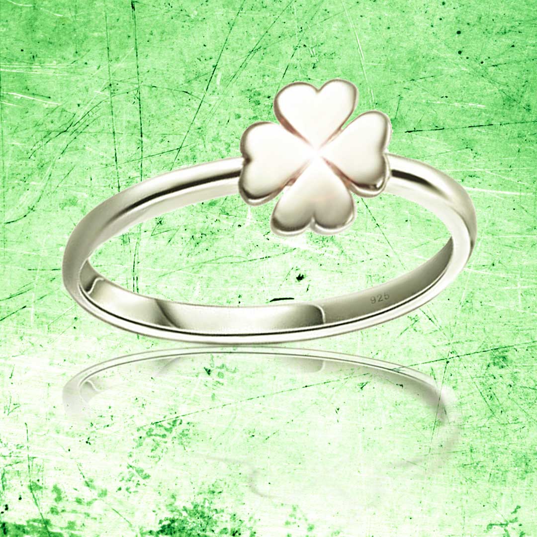Herz-Klee Ring aus 925 Sterling Silber – eleganter Damenring mit Symbol für Liebe und Glück | WILLYS JEWELLERY