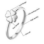 Herz-Klee Ring aus 925 Sterling Silber – eleganter Damenring mit Symbol für Liebe und Glück | WILLYS JEWELLERY