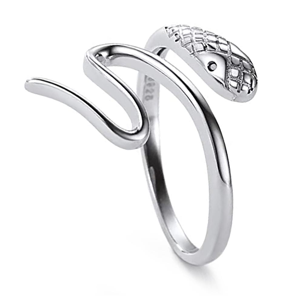 Eleganter Schlangenring aus 925 Sterling Silber mit Zirkonia – Antikes Design, Geschenk für Damen | WILLYS JEWELLERY