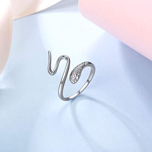 Eleganter Schlangenring aus 925 Sterling Silber mit Zirkonia – Antikes Design, Geschenk für Damen | WILLYS JEWELLERY