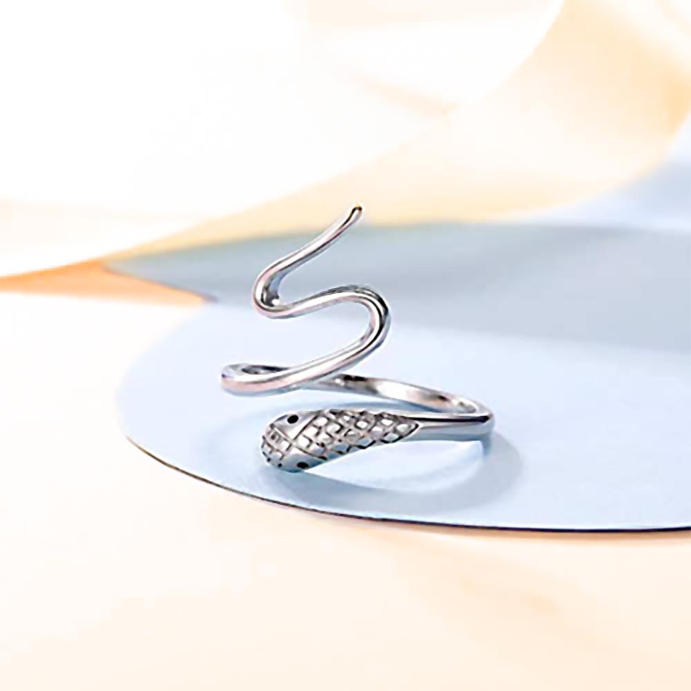 Eleganter Schlangenring aus 925 Sterling Silber mit Zirkonia – Antikes Design, Geschenk für Damen | WILLYS JEWELLERY