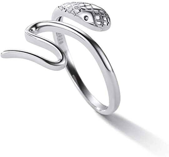 Eleganter Schlangenring aus 925 Sterling Silber mit Zirkonia – Antikes Design, Geschenk für Damen | WILLYS JEWELLERY