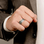 Herrenring 925 Sterling Silber – Rotierender Anti-Stress & Glücks-Elefanten, robust & elegant | WILLYS JEWELLERY
