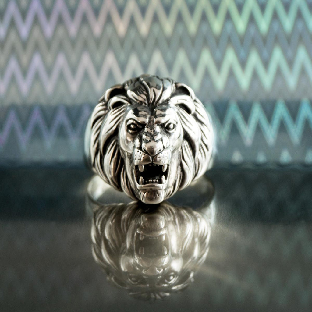 Löwenkopf 925 Sterling Silber – Massiver Statement-Ring im antiken Stil, Symbol für Stärk und Erfolg | WILLYS JEWELLERY