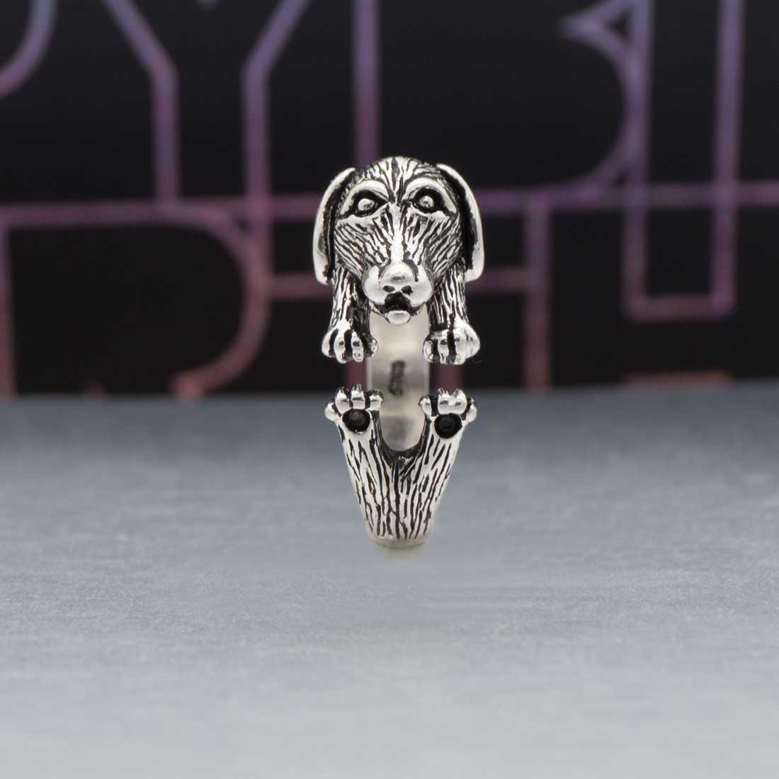 Hunde-Ring aus 925 Sterling Silber – Verstellbarer Tiermotiv-Ring, perfektes Geschenk für Hundefans | WILLYS JEWELLERY