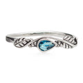 925 Sterling Silber Ring mit Aquamarin – filigraner Damenring mit Blättermotiv & Tropfenform | WILLYS JEWELLERY